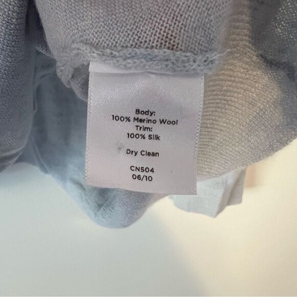 Talbots Italian Merino Wool Sweater Cardigan NEW Plus Size 2X Silk Trim - Picture 7 of 7